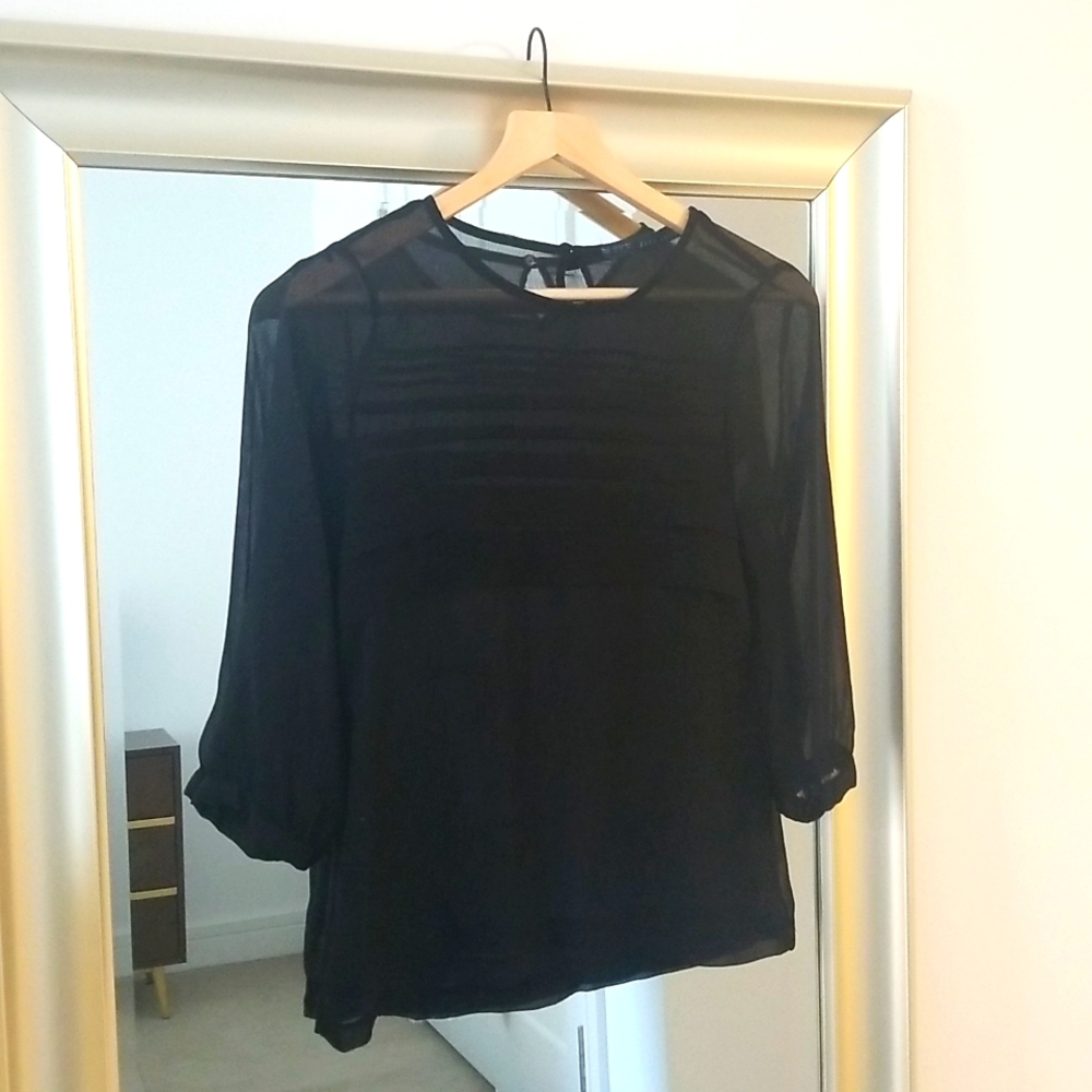 Black sheer blouse